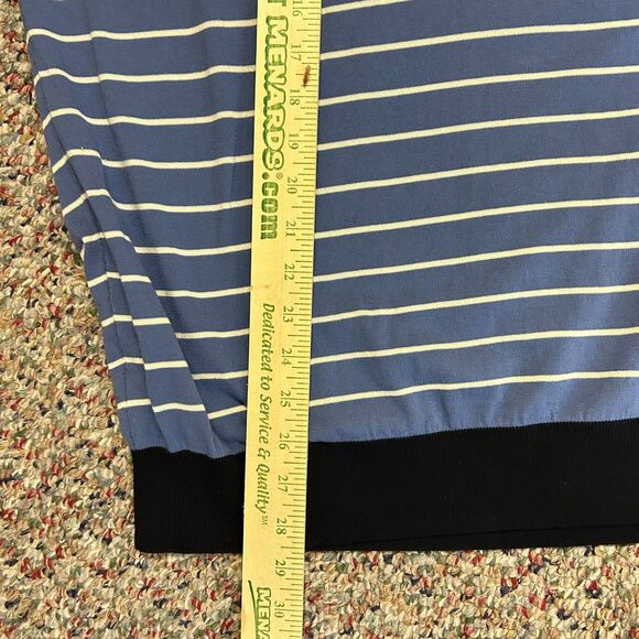 Boss Hugo Boss Blue Stripe 100% Cotton Lightweight Crewneck LS Sweater Size XL - Picture 11 of 12